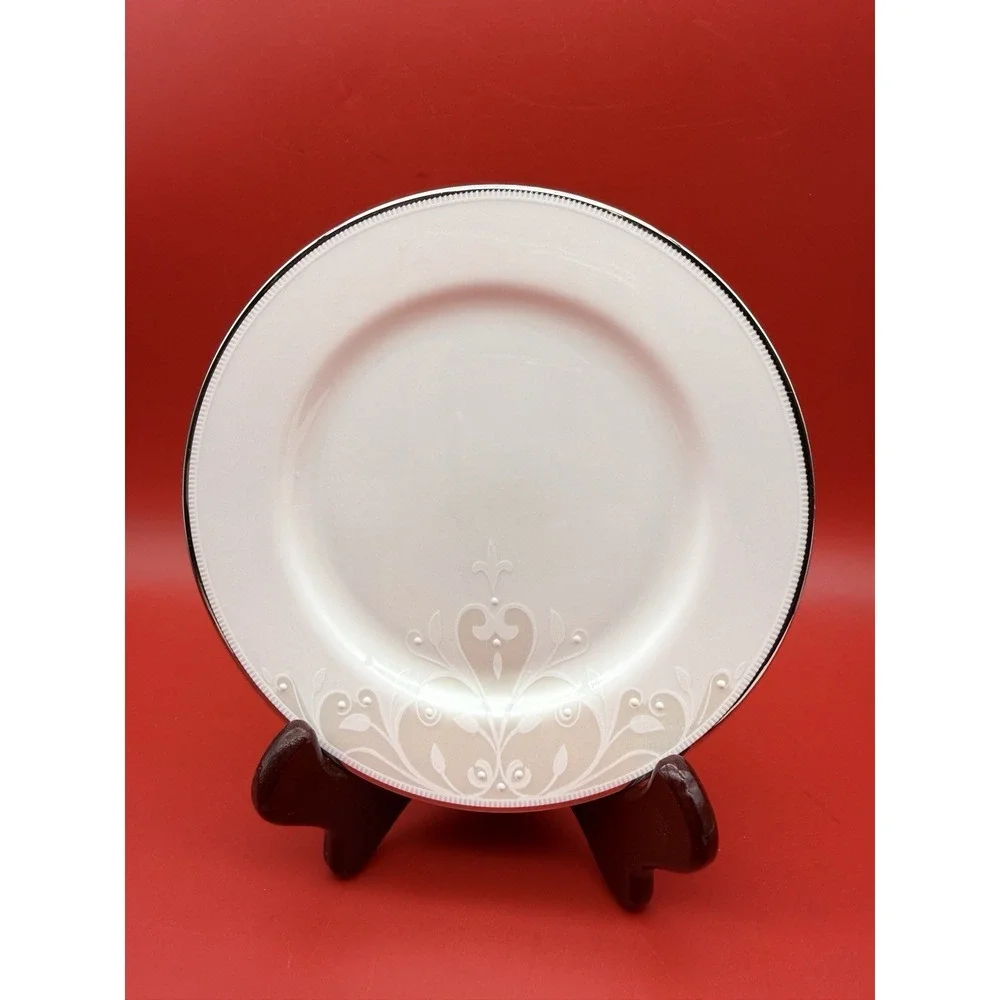 2 Lenox Opal Innocence Scroll Bread & Butter Plates